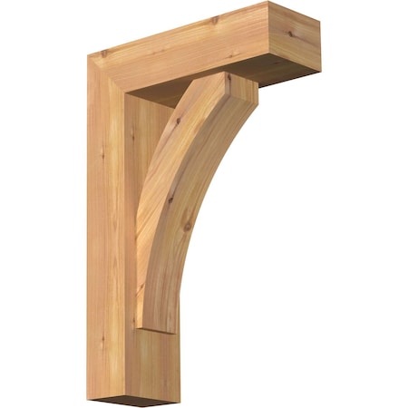 Thorton Block Smooth Bracket W/ Offset Brace, Western Red Cedar, 5 1/2W X 16D X 24H